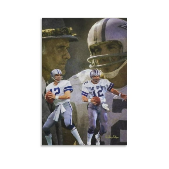 Roger Staubach Canvas Poster Poster Cool Artworks Painting Wall Art Canvas Prints Hanging Picture Home Decor Posters Gift 12x18inch(30x45cm)
