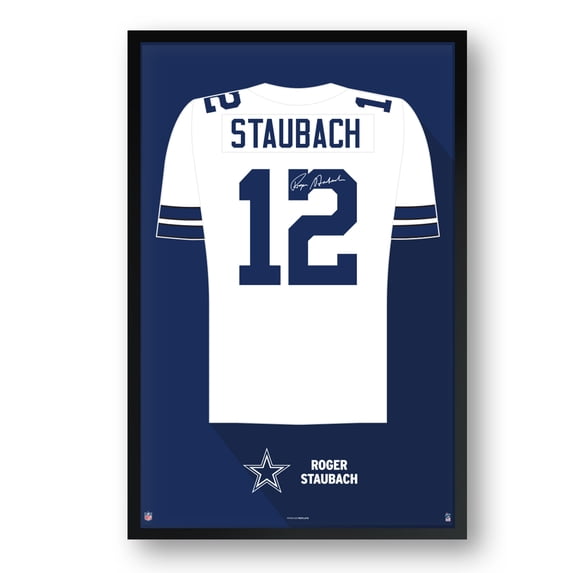 Roger Staubach Dallas Cowboys Framed 14" x 20" Retired Jersey Art Print