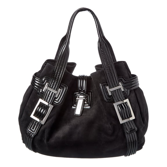 Roger Vivier Suede & Leather Hobo Bag, os