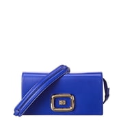 Roger Vivier Viv Choc Leather Shoulder Bag, Blue