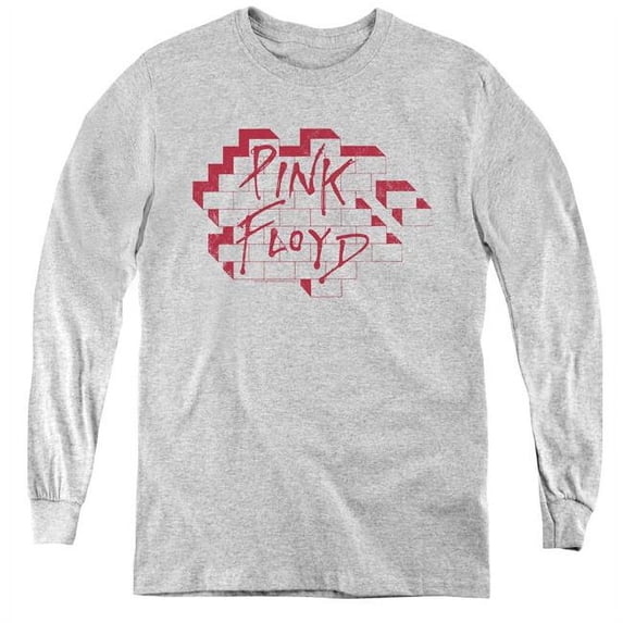 Roger Waters & Wall Logo Youth Long Sleeve Tee Shirt, Athletic Heather - Medium