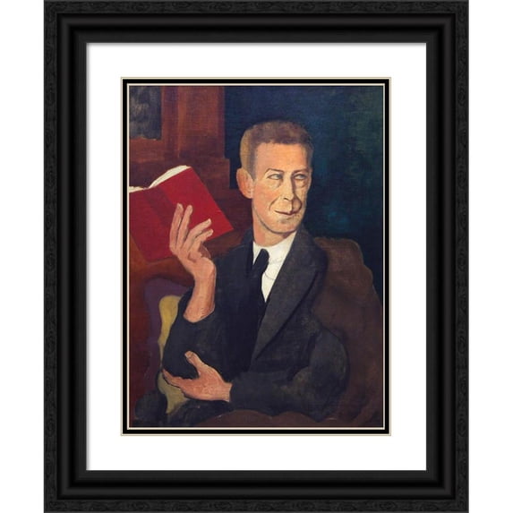 Roger de La Fresnaye 11x14 Black Ornate Wood Framed Double Matted Museum Art Print Titled: Portrait of Jean-Louis Gamed (19211)