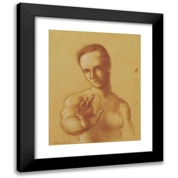 Roger de La Fresnaye 20x24 Black Modern Framed Museum Art Print Titled - The Man with a Tense Arm (1925)