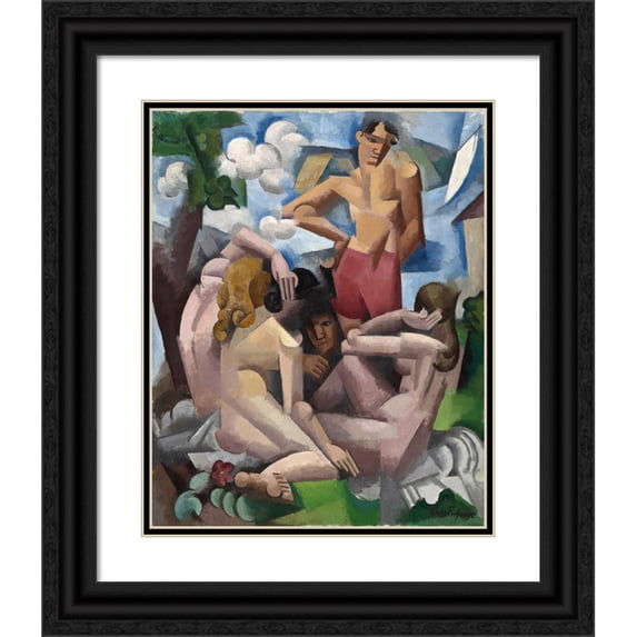Roger de La Fresnaye 20x24 Black Ornate Framed Double Matted Museum Art Print Titled: The Bathers (1912)
