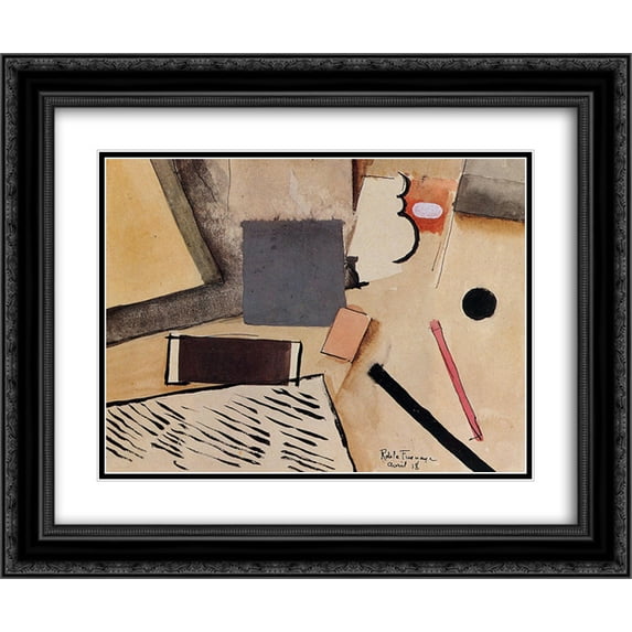 Roger de La Fresnaye 2x Matted 24x20 Black Ornate Framed Art Print 'The Penholder'