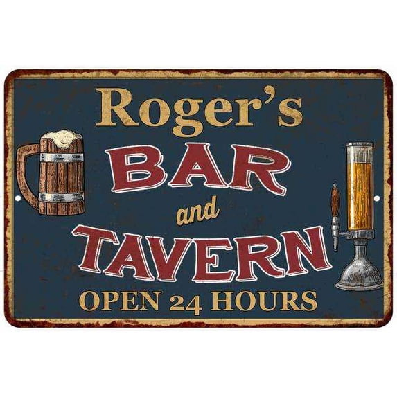 Roger's Green Bar & Tavern Rustic Sign Decor 8x12 108120047264