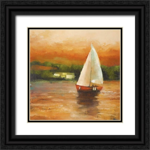 Rogers, Adam 20x20 Black Ornate Wood Framed with Double Matting Museum Art Print Titled - Majorcan Sail Petites B
