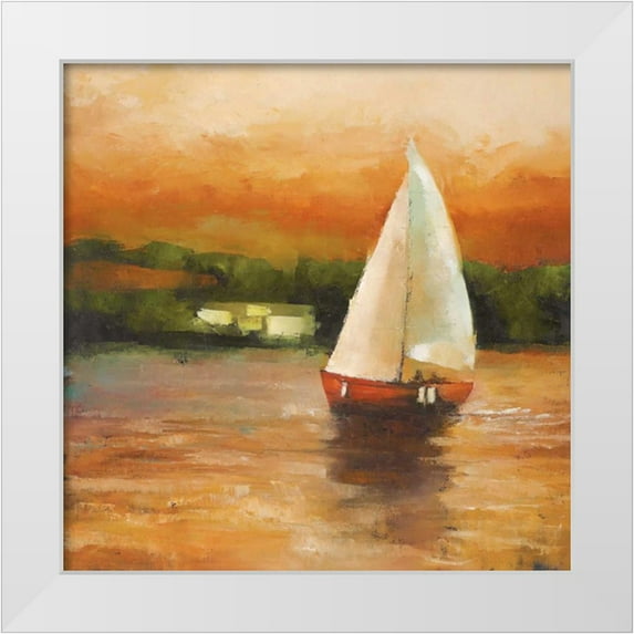 Rogers, Adam 26x26 White Modern Wood Framed Museum Art Print Titled - Majorcan Sail II