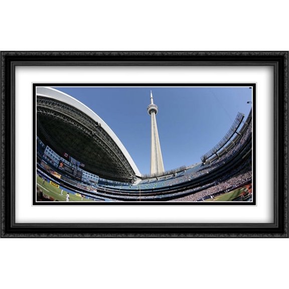 Rogers Centre 2x Matted 40x26 Large Black Ornate Framed Art Print from the Stadium Series