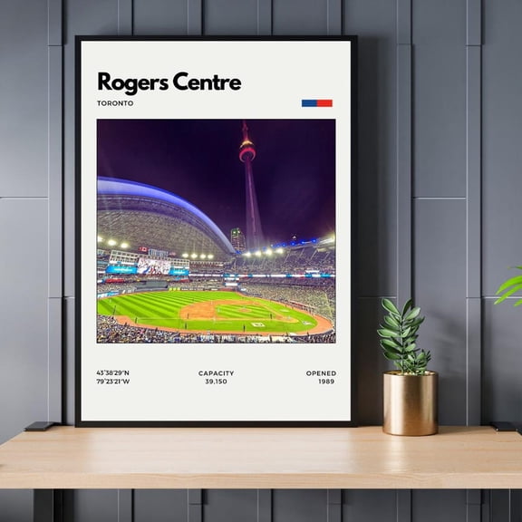 Rogers Centre Print - Home of the Toronto Blue Jays, Unframed Poster Size 8x12