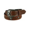 thumbnail image 1 of Rogers-Whitley Ostrich Print Western Belt with Basket Weave, 1 of 3