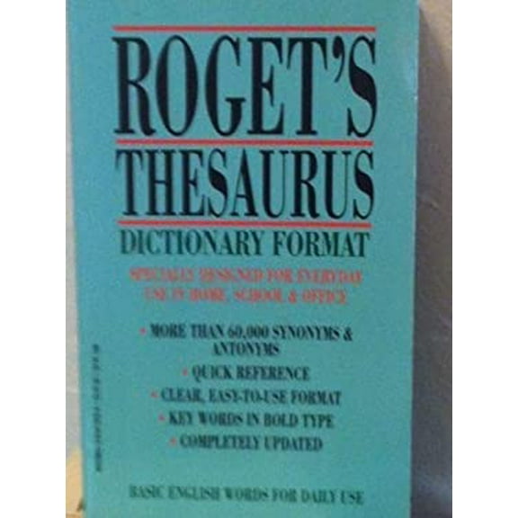 Pre-Owned Roget's Thesaurus Dictionary Format (Paperback) 0816729298 9780816729296