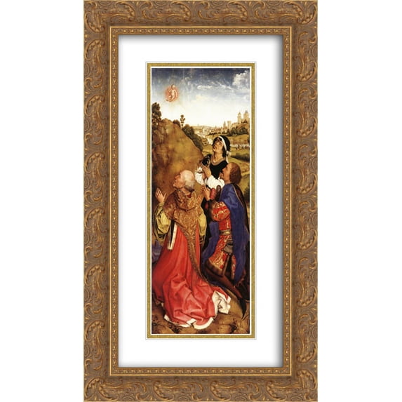 Rogier van der Weyden 2x Matted 14x24 Gold Ornate Framed Art Print 'Bladelin Triptych: right wing'