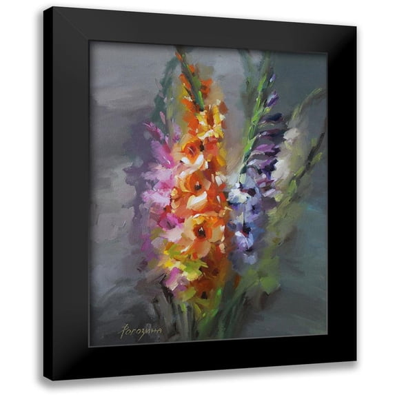 Rogozina, Svetlana 19x24 Black Modern Framed Museum Art Print Titled - Bouquet with Gladiolus