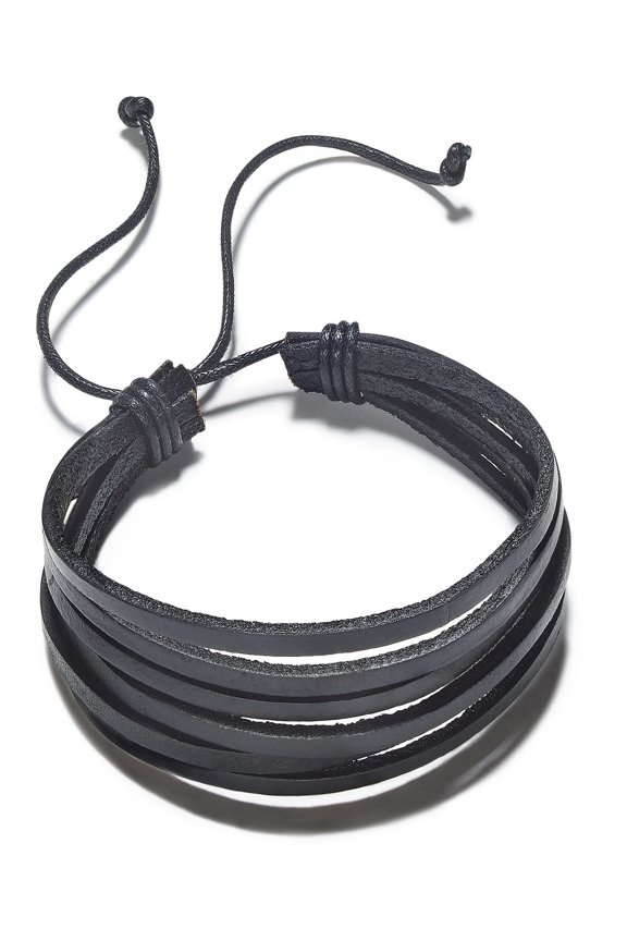 Mens Newberg Wrap Bracelet, Black,