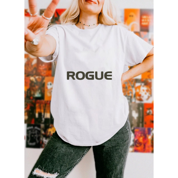 Rogue Basic Green Minimalist Retro Gaming Fantasy Graphic Unisex T-Shirt, up to size 5XL