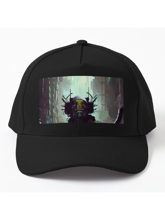 Rogue Cyber City Baseball Hat, Futuristic Machine Scene Graphic Design, Classic Everyday Cap