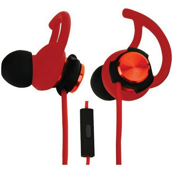Rogue Hybrid Earbuds with Microphone, Red