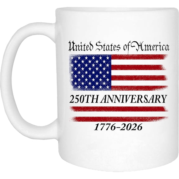 Rogue River Tactical 250th Anniversary America Years Patriotic USA Flag Funny Coffee Mug Novelty Cup Gift 1776-2026