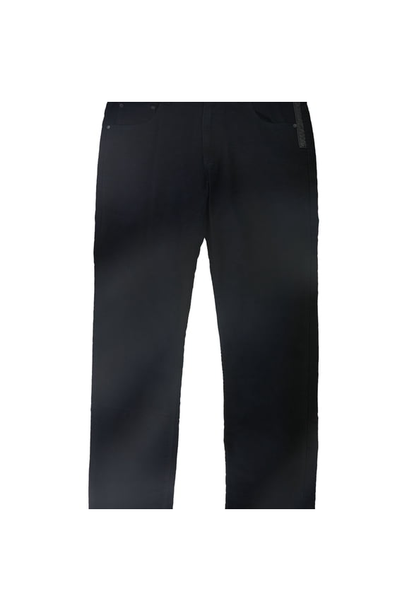 Mens Solid Casual Trouser Pants, Blue, 36W x 33L