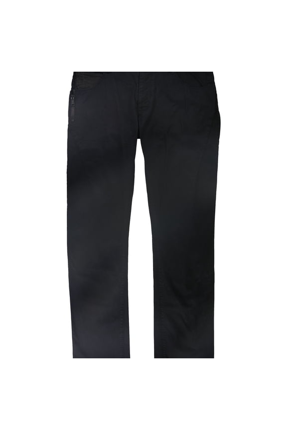 Mens Solid Casual Trouser Pants, Blue, 36W x 34L