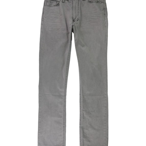 Rogue State Mens Solid Casual Trouser Pants, Grey, 29W x 33L