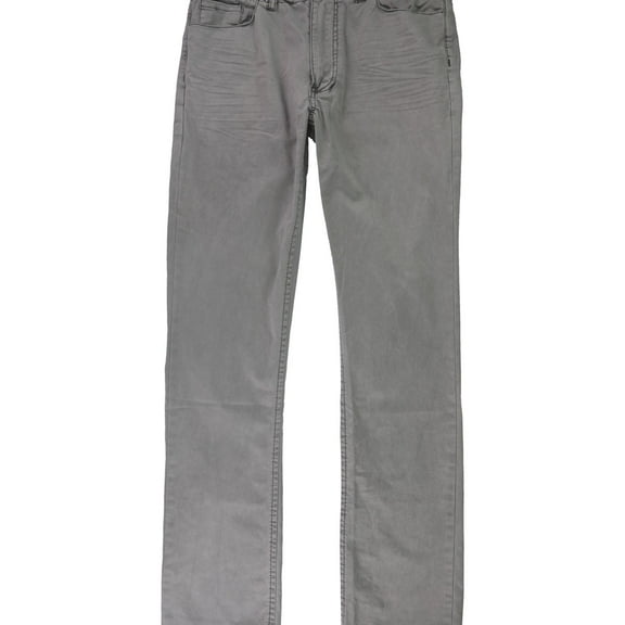 Rogue State Mens Solid Casual Trouser Pants, Grey, 29W x 33L