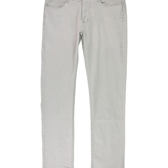 Rogue State Mens Solid Casual Trouser Pants, Grey, 31W x 32L