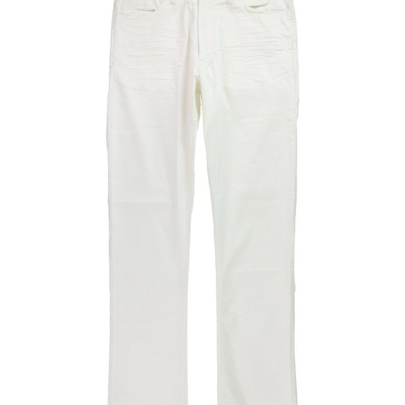 Rogue State Mens Solid Casual Trouser Pants, White, 34W x 33L