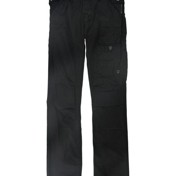 Rogue State Mens Zipper Casual Cargo Pants, Black, 31W x 34L