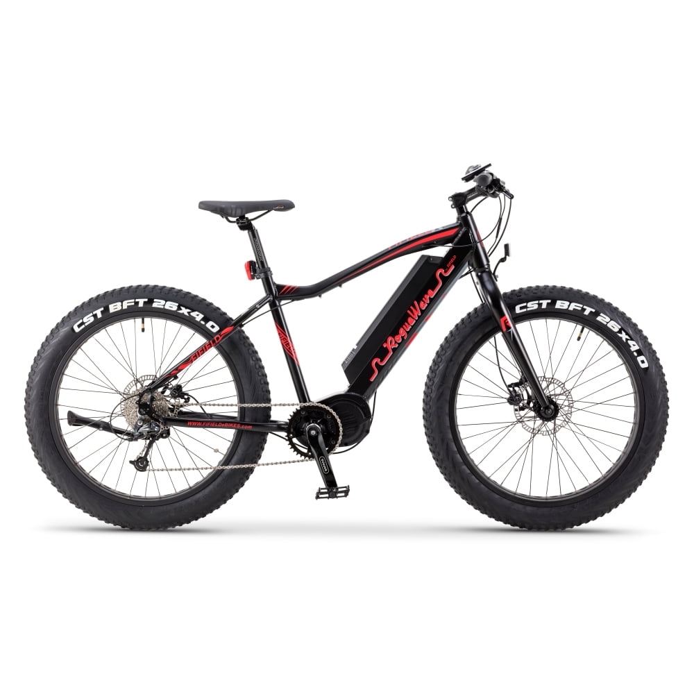 Rogue Wave Mountain Ebike 750W Electric Bike 4 Inch Fat Tire 20MPH 48V 14.5Ah Aluminum Frame Electric Mountain Bike for All Terrain Black
