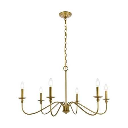 Rohan 6 lights brass chandelier