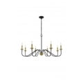 thumbnail image 1 of Rohan 8 Light Matte Black & Brass Ceiling Pendant, 1 of 1