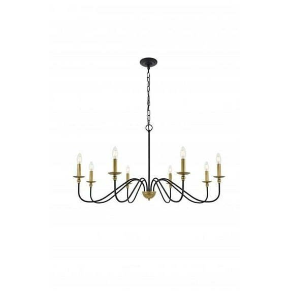 Rohan 8 Light Matte Black & Brass Ceiling Pendant
