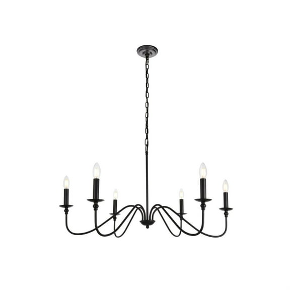 Rohan Collection Chandelier D36 H19 Lt:6 Matte Black Finish