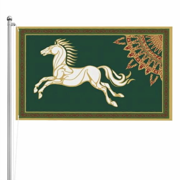 Rohan Flag 3x5 Ft Outdoor Double Sided Flag Rohan Banner Flags with 2 Brass Grommets Polyester  for Dorm Room Home Office Wall Decoration Indoor Outside Parties