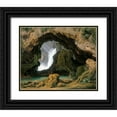 thumbnail image 1 of von Rohden, Johann Martin 24x20 Black Ornate Wood Framed with Double Matting Museum Art Print Titled - The Grotto of Neptune in Tivoli, 1 of 4