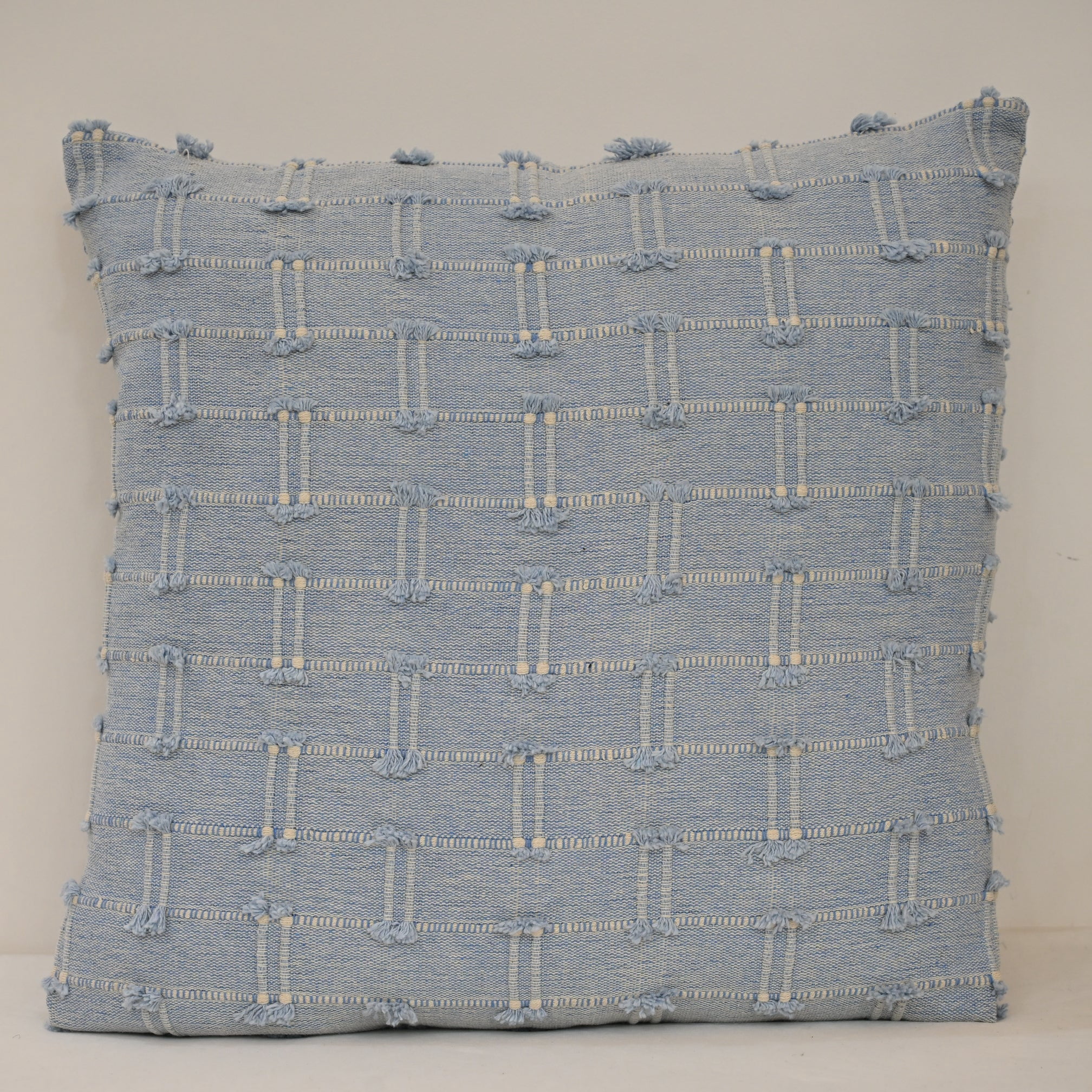 Rohiyaan Reid Powder Blue Woven Handwoven Heavy Cotton Pillow Cover, 16 ...