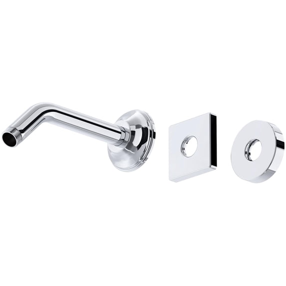 Rohl 6 9/16" Length 1/2"M X 1/2"M Npt Wall Mounted Shower Arm Outlet In Polished Chrome With Traditional Style Ros0012 Adjustable Sliding Escutcheon