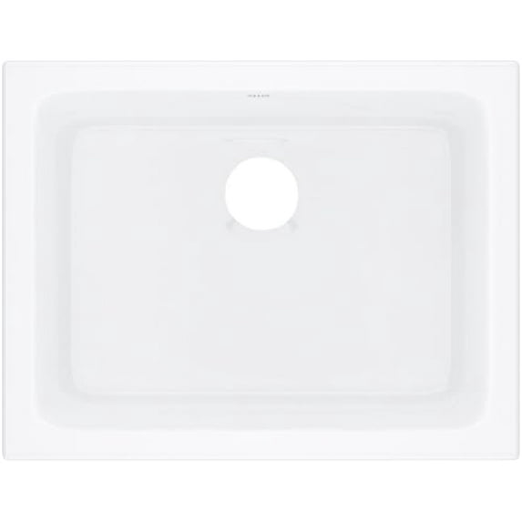Rohl Allia 24" Fireclay Single Bowl Undermount Kitchen Or Laundry Sink in White - 6347-00