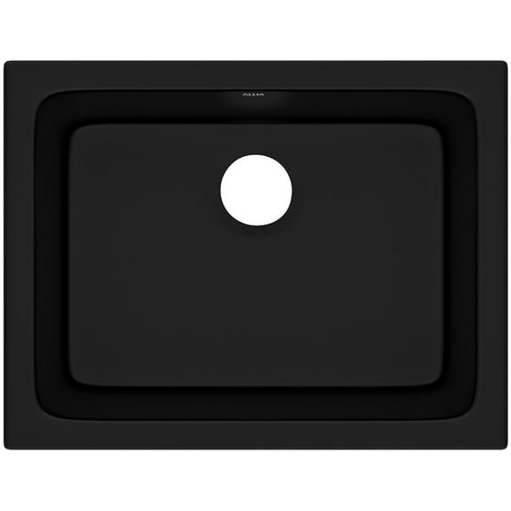 Rohl 6347 Allia 23-15/16" Undermount Single Basin Fireclay Kitchen Sink - Black