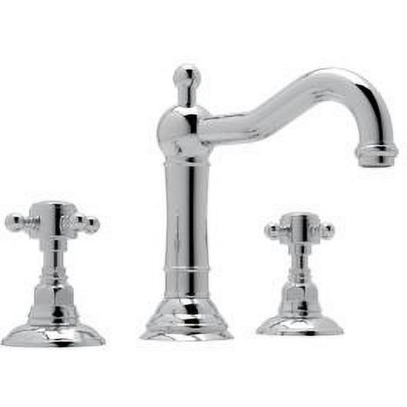 Rohl A1409XMAPC-2 Polished Chrome Country Bath Widespread Bathroom Faucet with Metal Cross Handles and Pop-Up Drain
