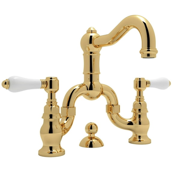 Rohl A1419lp-2 Acqui 1.2 GPM Widespread Bridge Bathroom Faucet - Brass