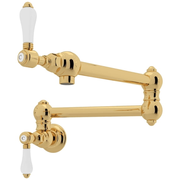 Rohl A1451lp-2 Italian Country Kitchen 1.5 GPM Wall Mounted Single Hole Pot Filler - Brass