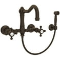 thumbnail image 1 of Rohl A1456xmws-2 Acqui 1.5 GPM Wall Mounted Widespread Bridge Kitchen Faucet - Brass, 1 of 6
