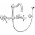 thumbnail image 1 of Rohl Acqui Wall Mount Bridge Kitchen Faucet With Sidespray And Column Spout in Polished Chrome - A1456XMWSAPC-2, 1 of 5