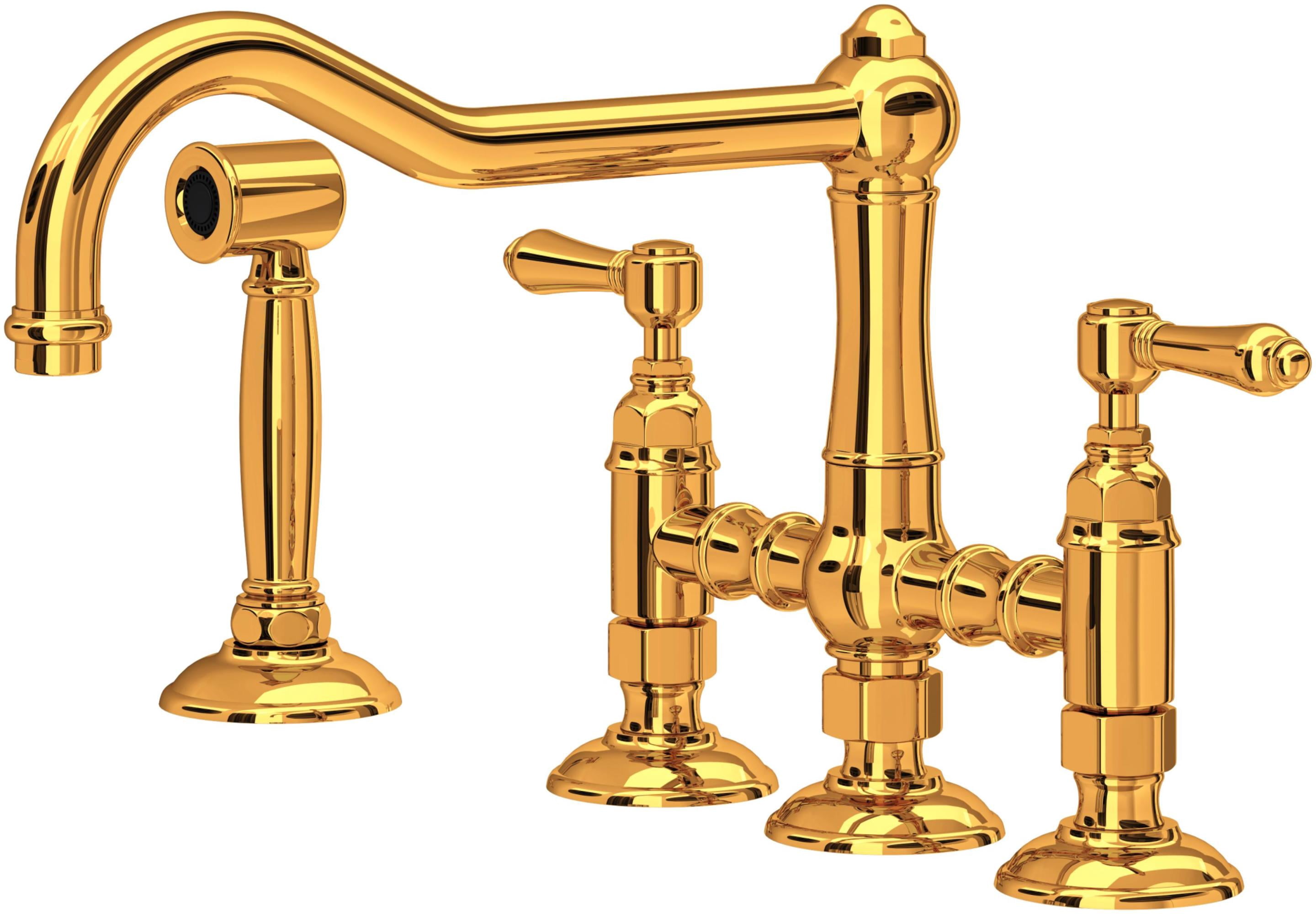 Rohl A1458lmws-2 Acqui 1.5 GPM Bridge Kitchen Faucet - Brass
