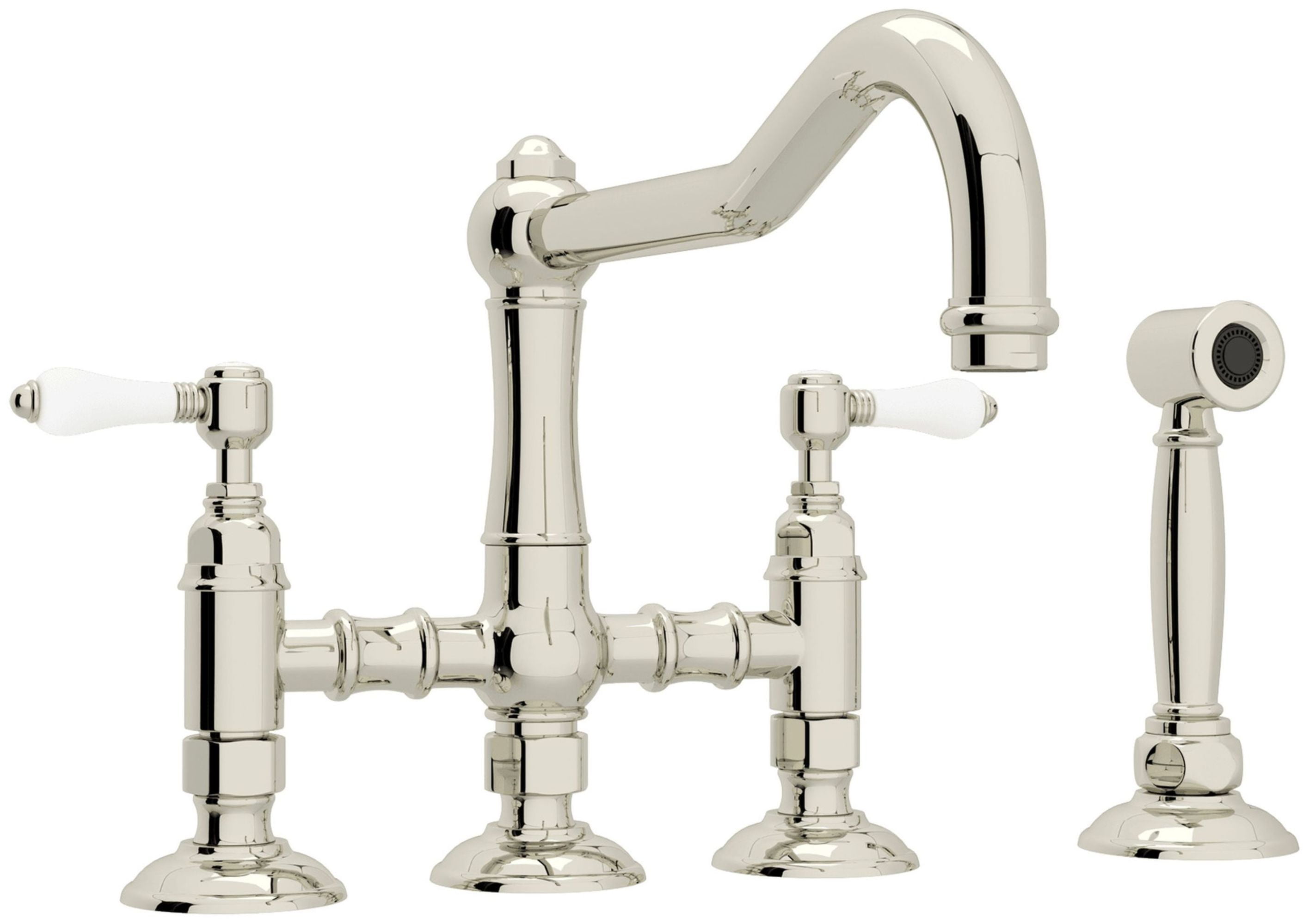 Mitigeur De Cuisine Rohl A1458LMWSSTN-2 – 1.5 GPM, Large Bridge, Finition Satinée