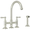thumbnail image 1 of Rohl A1461lmws-2 San Julio 1.5 GPM Widespread Bridge Kitchen Faucet - Nickel, 1 of 4