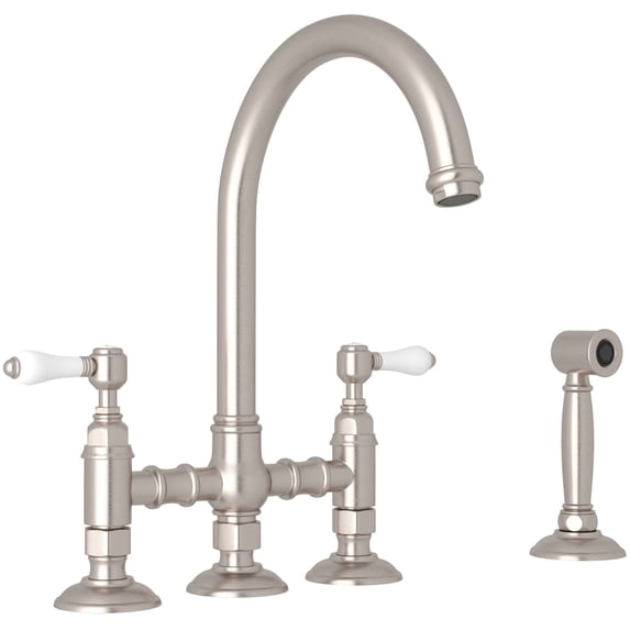 Rohl A1461lpws-2 San Julio 1.5 GPM Widespread Bridge Kitchen Faucet - Nickel